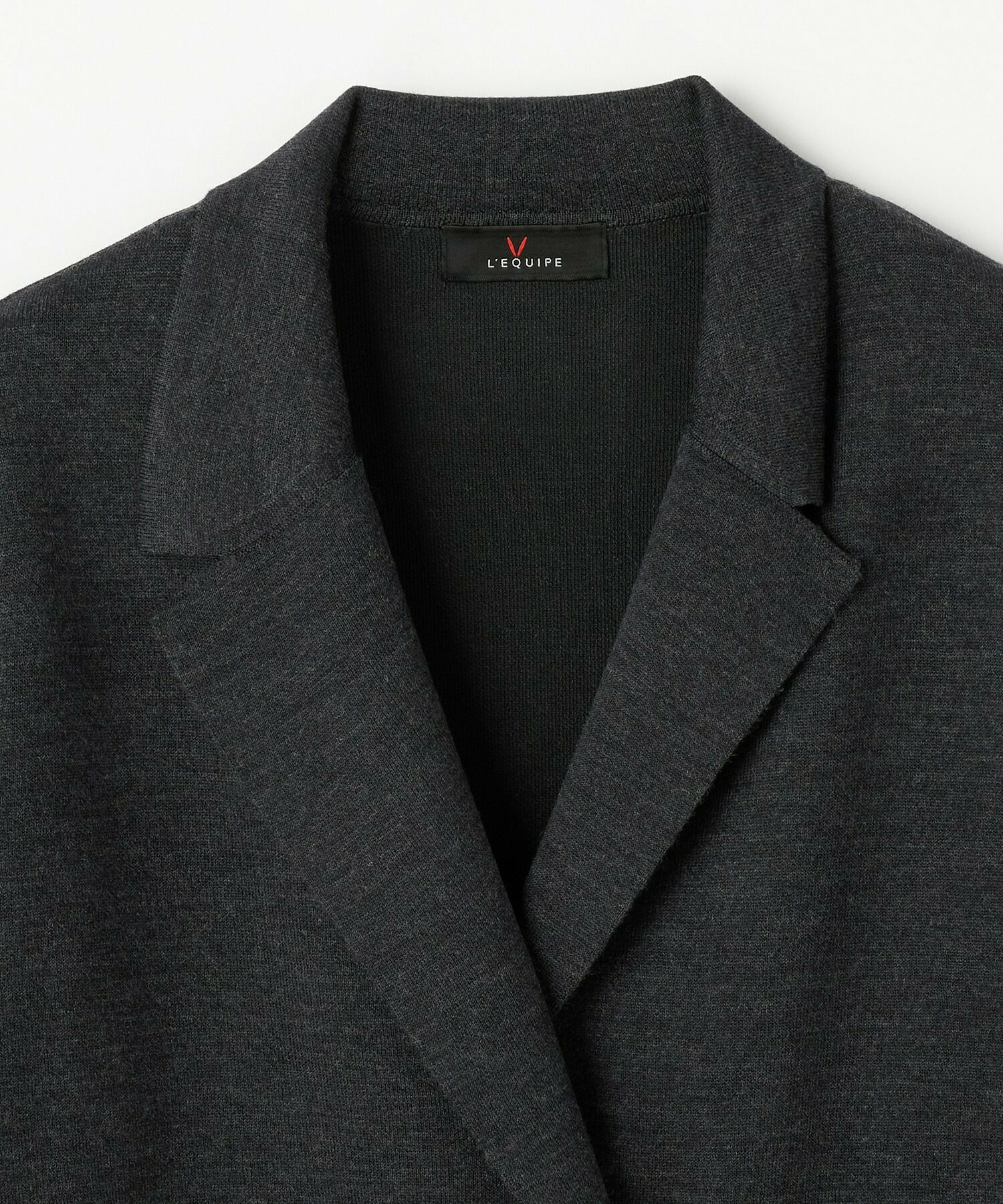 【L'EQUIPE】ウールポリ接結ニットジャケット 詳細画像 ブラック 14