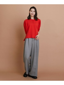 【L'EQUIPE】綿ポリストレッチニットポロ 詳細画像 ネイビー 1