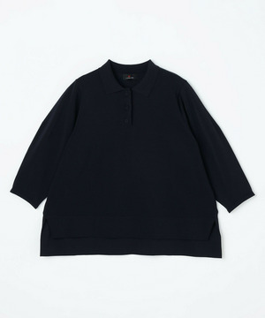 【L'EQUIPE】綿ポリストレッチニットポロ 詳細画像 ネイビー 1