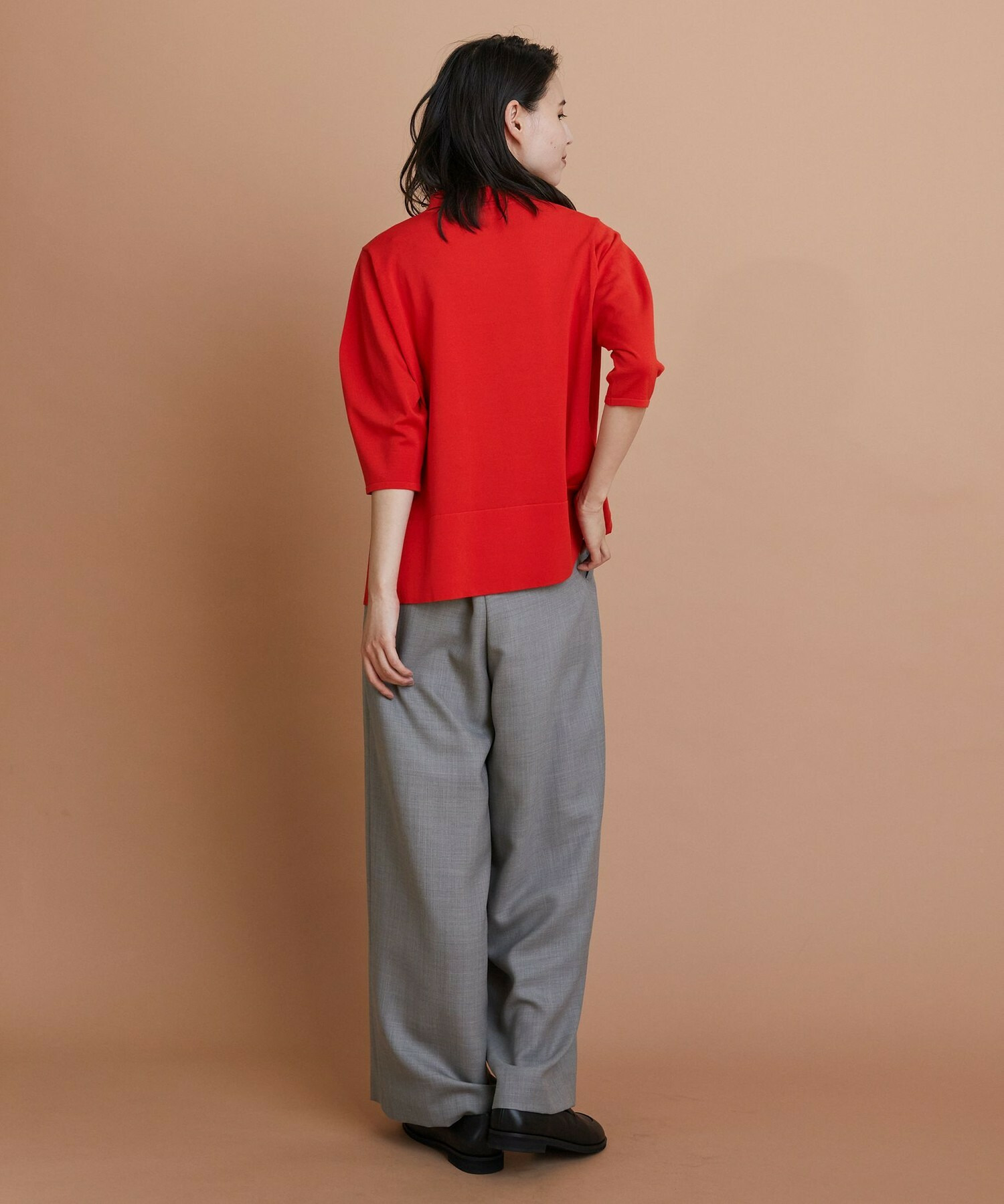 【L'EQUIPE】綿ポリストレッチニットポロ 詳細画像 ネイビー 4