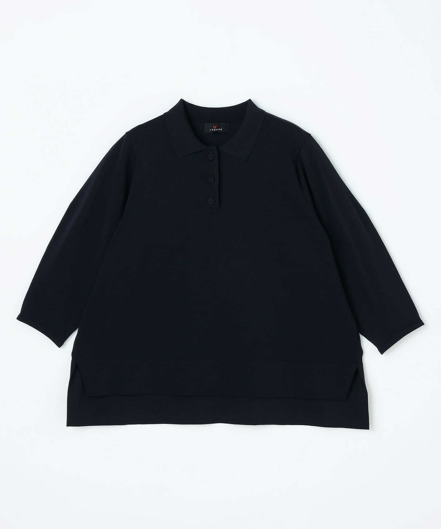 【L'EQUIPE】綿ポリストレッチニットポロ 詳細画像 ネイビー 1
