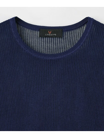 【L'EQUIPE】綿ポリ針抜きリブニットトップス 詳細画像 ネイビー 10