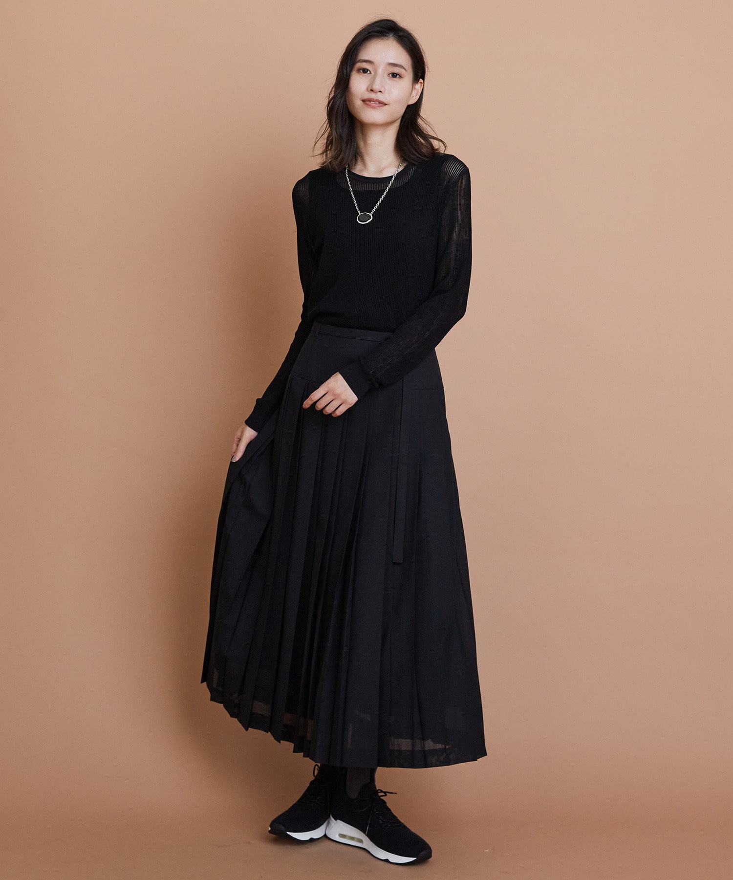 【L'EQUIPE】綿ポリ針抜きリブニットトップス 詳細画像 ネイビー 4