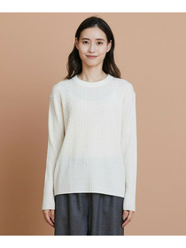 【L'EQUIPE】セミ梳毛ケーブルニットプルオーバー 詳細画像 ブラック 16