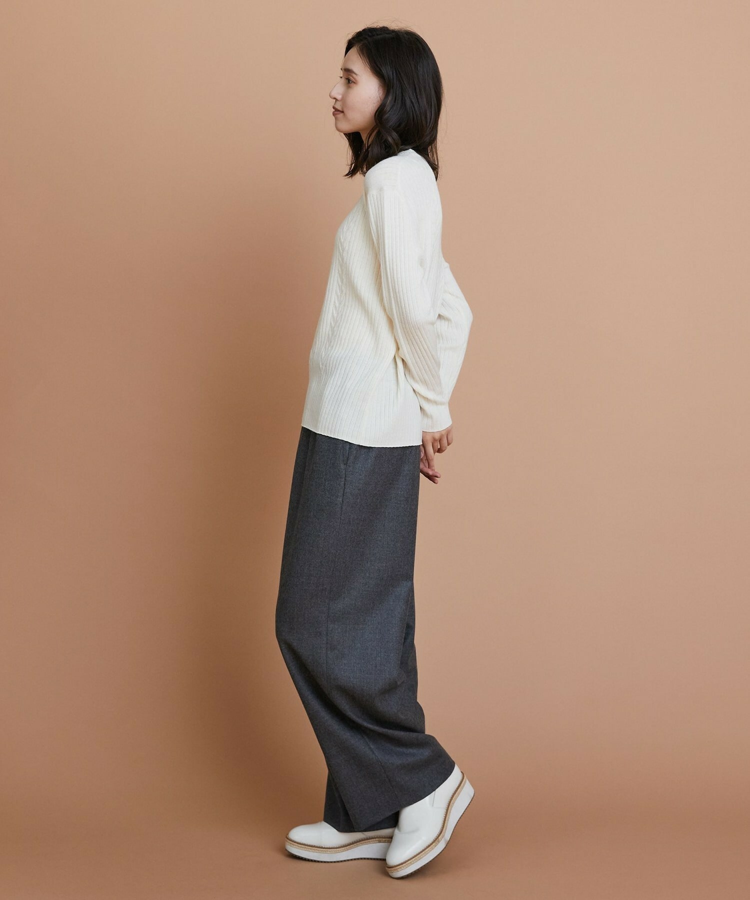 【L'EQUIPE】セミ梳毛ケーブルニットプルオーバー 詳細画像 ブラック 10