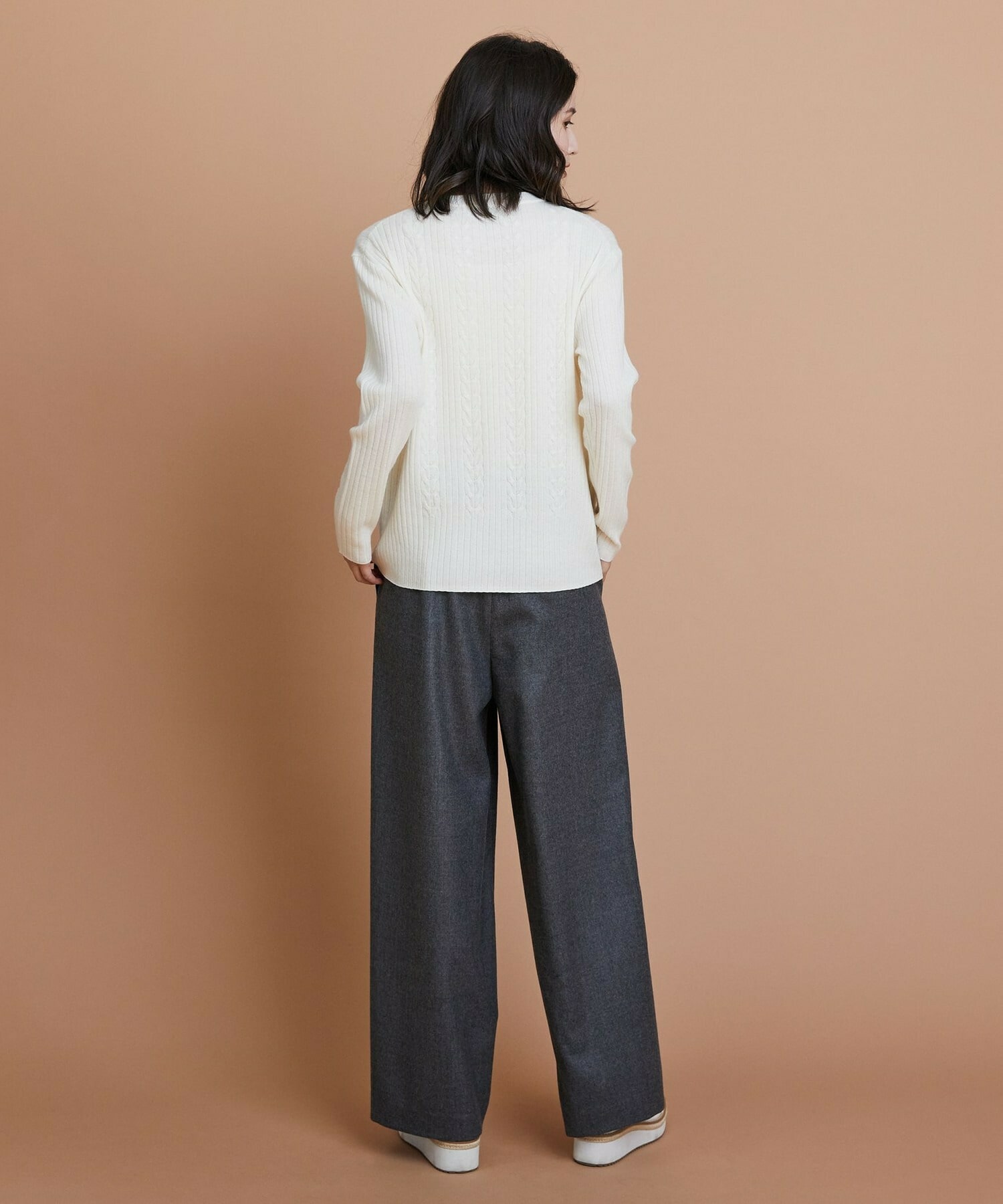 【L'EQUIPE】セミ梳毛ケーブルニットプルオーバー 詳細画像 ブラック 11