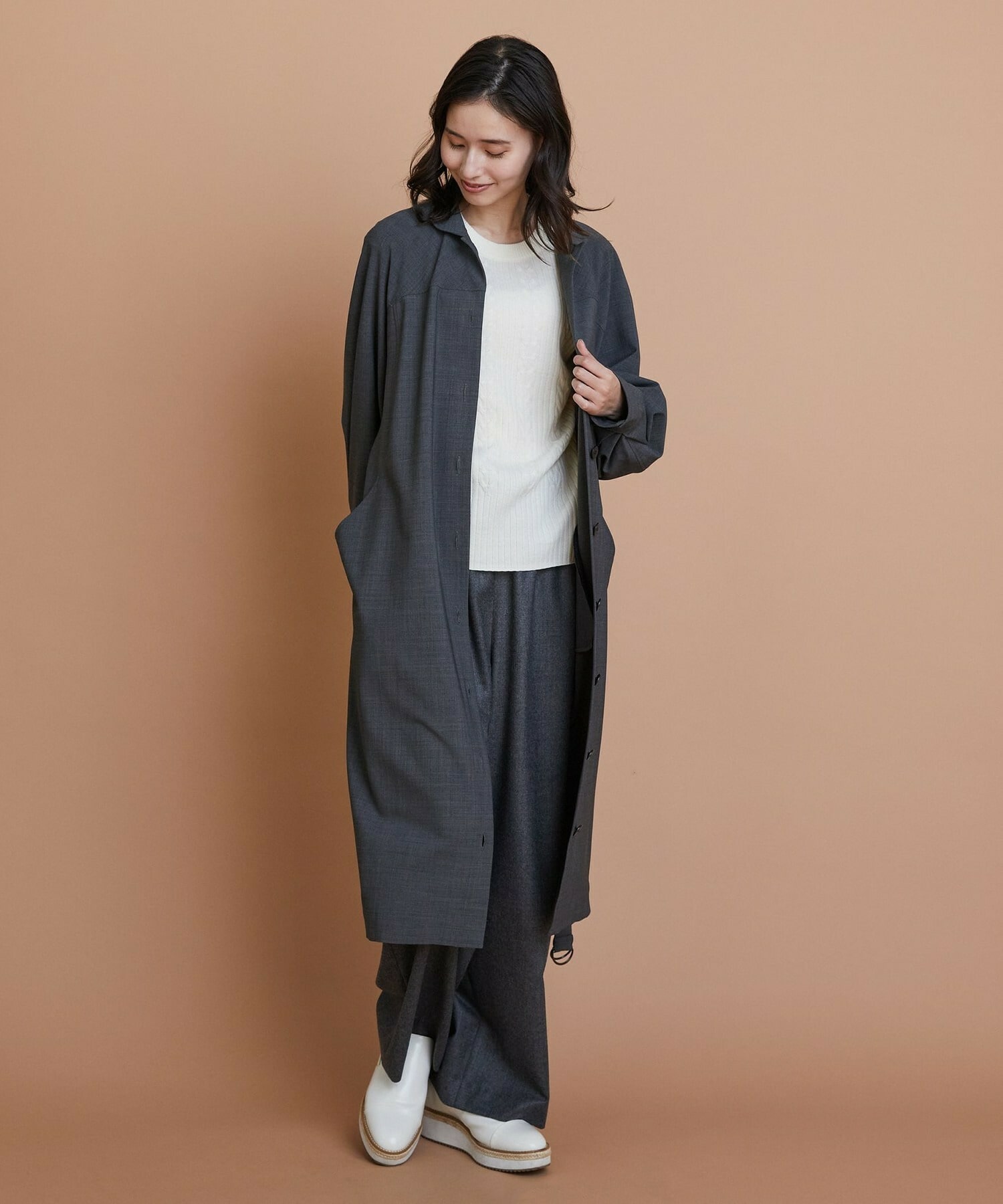 【L'EQUIPE】セミ梳毛ケーブルニットプルオーバー 詳細画像 ブラック 14