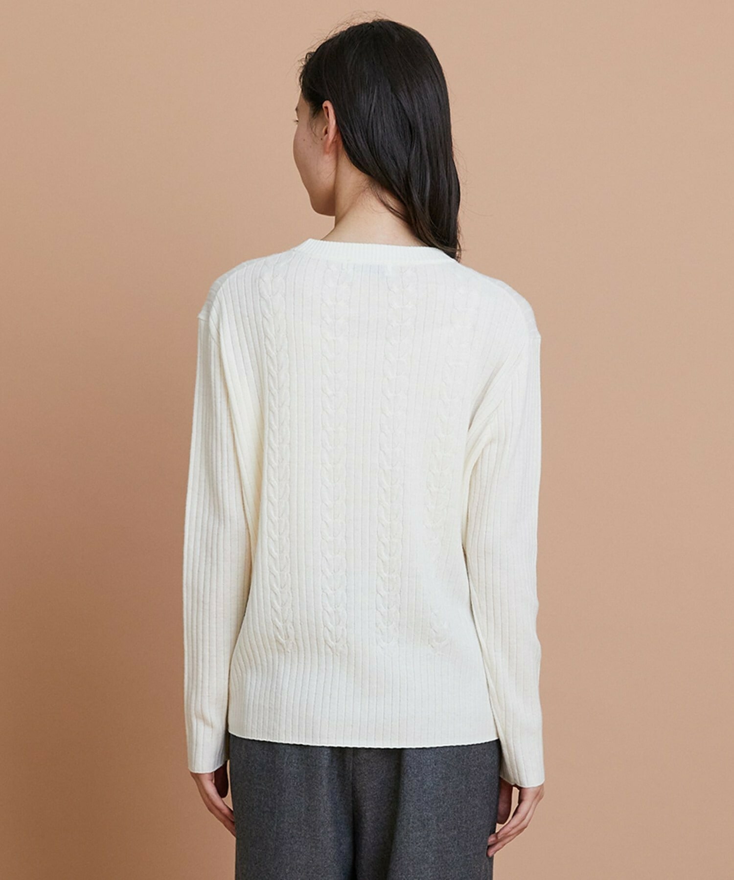 【L'EQUIPE】セミ梳毛ケーブルニットプルオーバー 詳細画像 ブラック 18