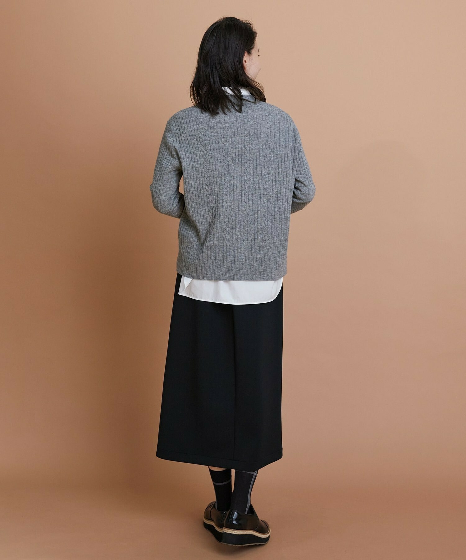 【L'EQUIPE】セミ梳毛ケーブルニットプルオーバー 詳細画像 ブラック 2