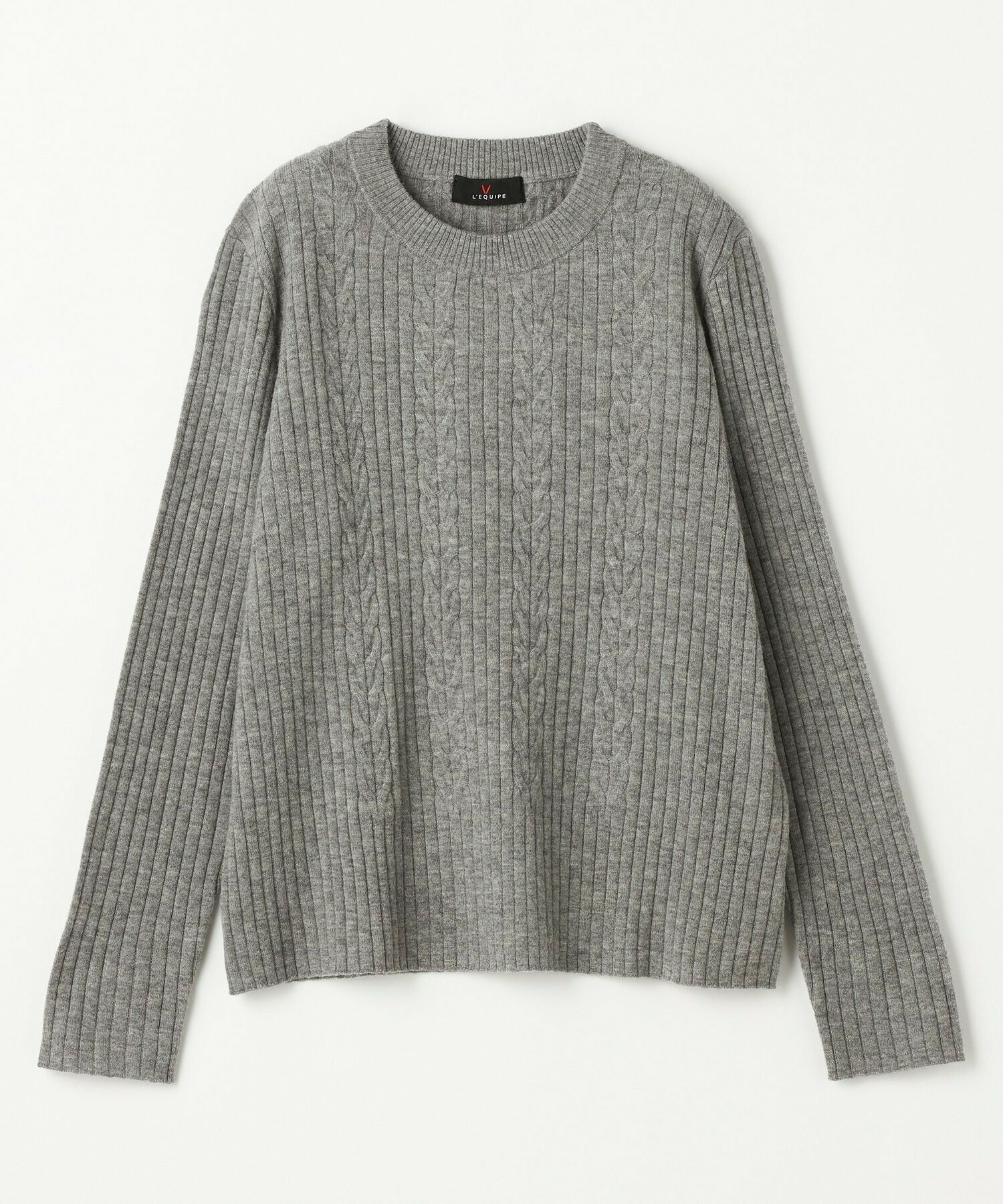 【L'EQUIPE】セミ梳毛ケーブルニットプルオーバー 詳細画像 ブラック 7