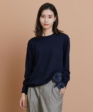 【L'EQUIPE】ウールハイゲージニットプルオーバー 詳細画像 ネイビー 1