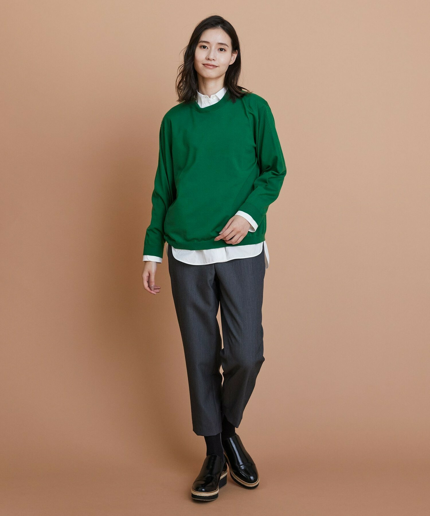 【L'EQUIPE】ウールハイゲージニットプルオーバー 詳細画像 ネイビー 1