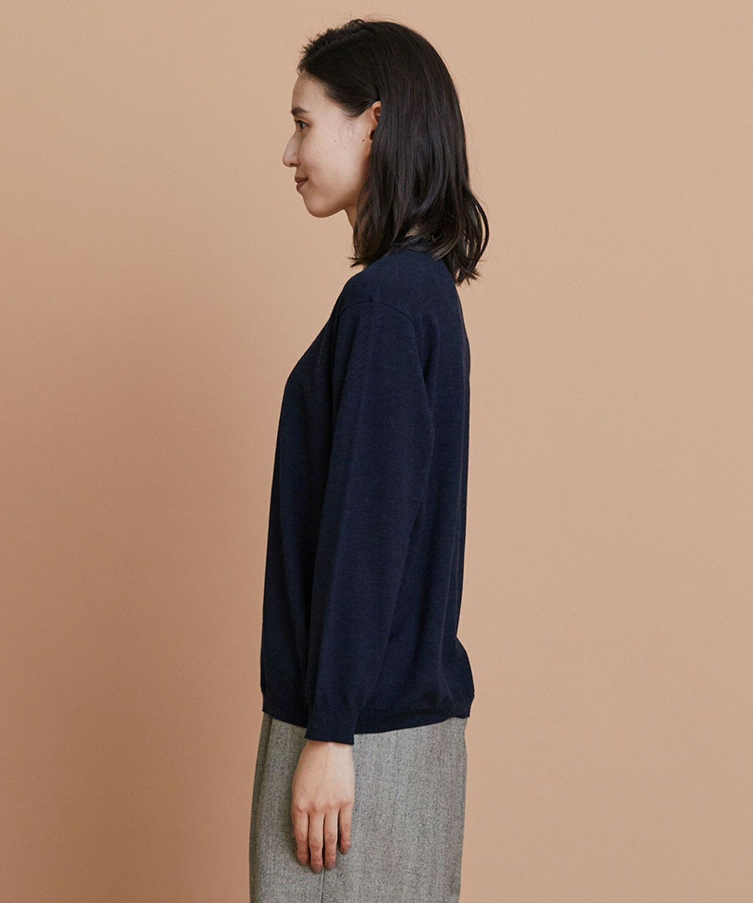 【L'EQUIPE】ウールハイゲージニットプルオーバー 詳細画像 ネイビー 16