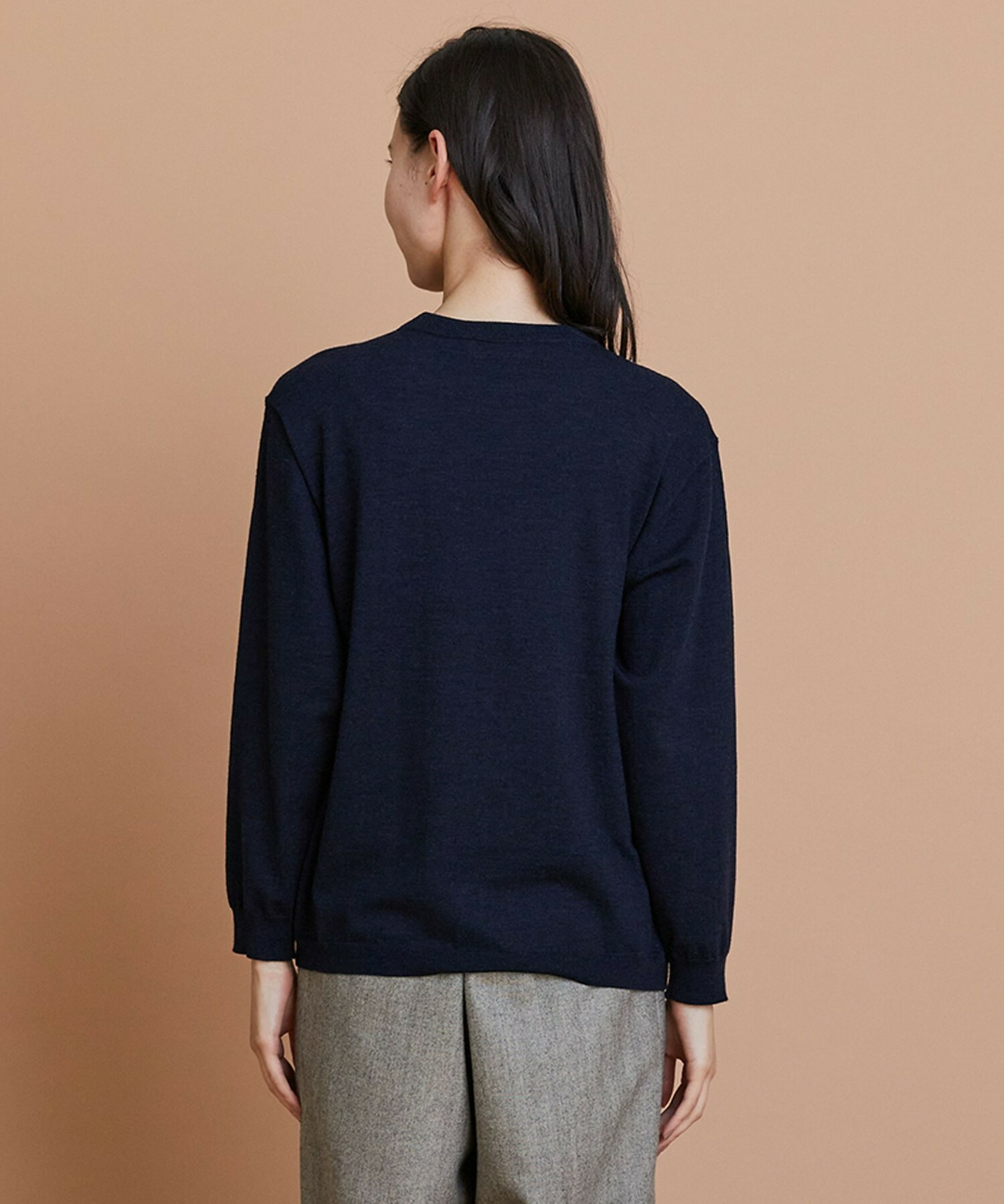【L'EQUIPE】ウールハイゲージニットプルオーバー 詳細画像 ネイビー 17