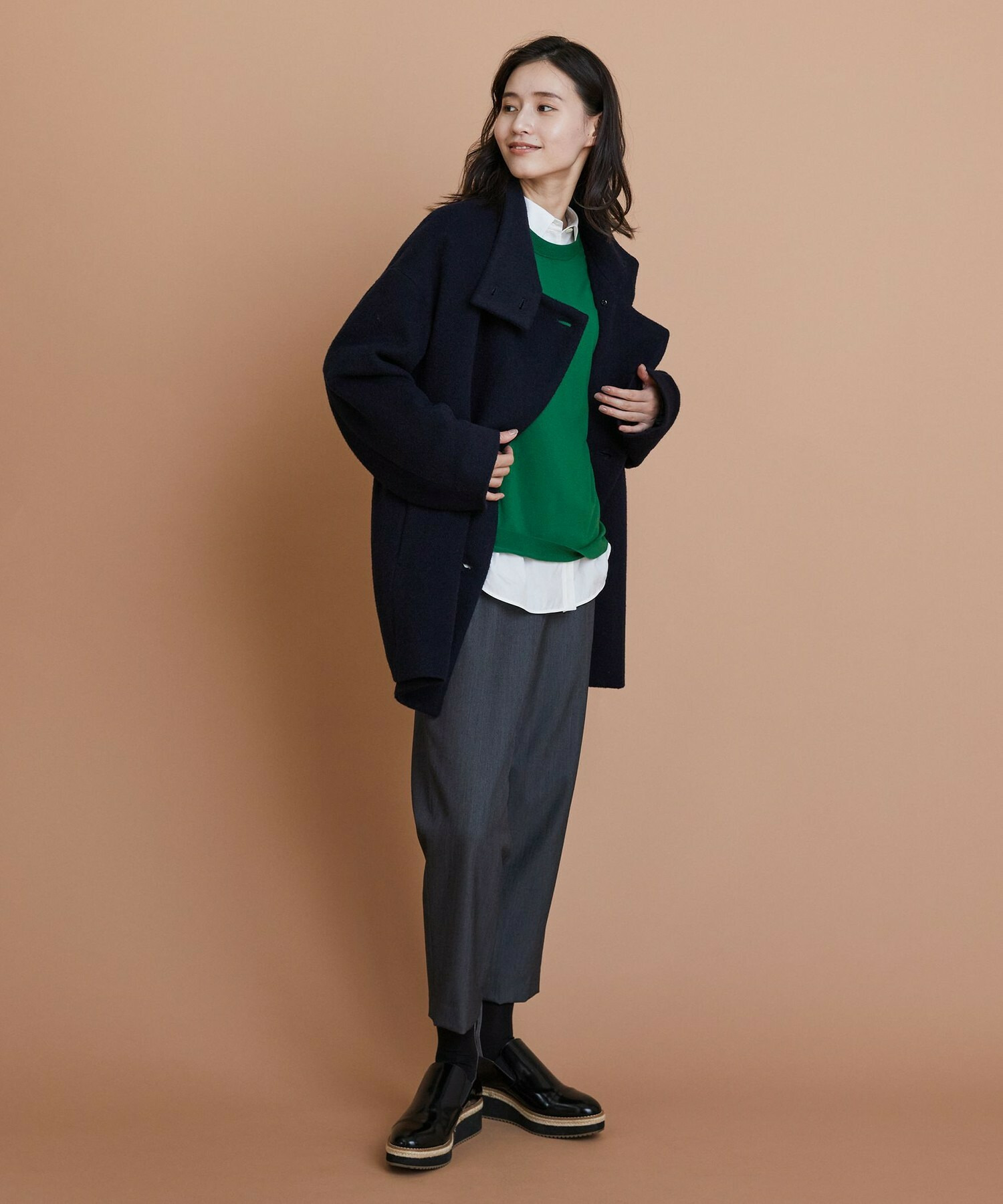 【L'EQUIPE】ウールハイゲージニットプルオーバー 詳細画像 ネイビー 6