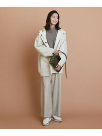 【L'EQUIPE】カシミヤ混ハイネックニットプルオーバー 詳細画像 サックスブルー 18