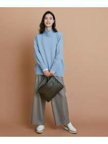 【L'EQUIPE】カシミヤ混ハイネックニットプルオーバー 詳細画像 サックスブルー 3