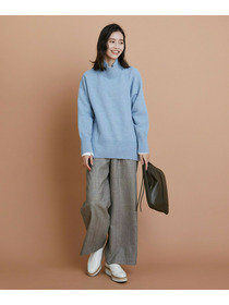 【L'EQUIPE】カシミヤ混ハイネックニットプルオーバー 詳細画像 サックスブルー 4