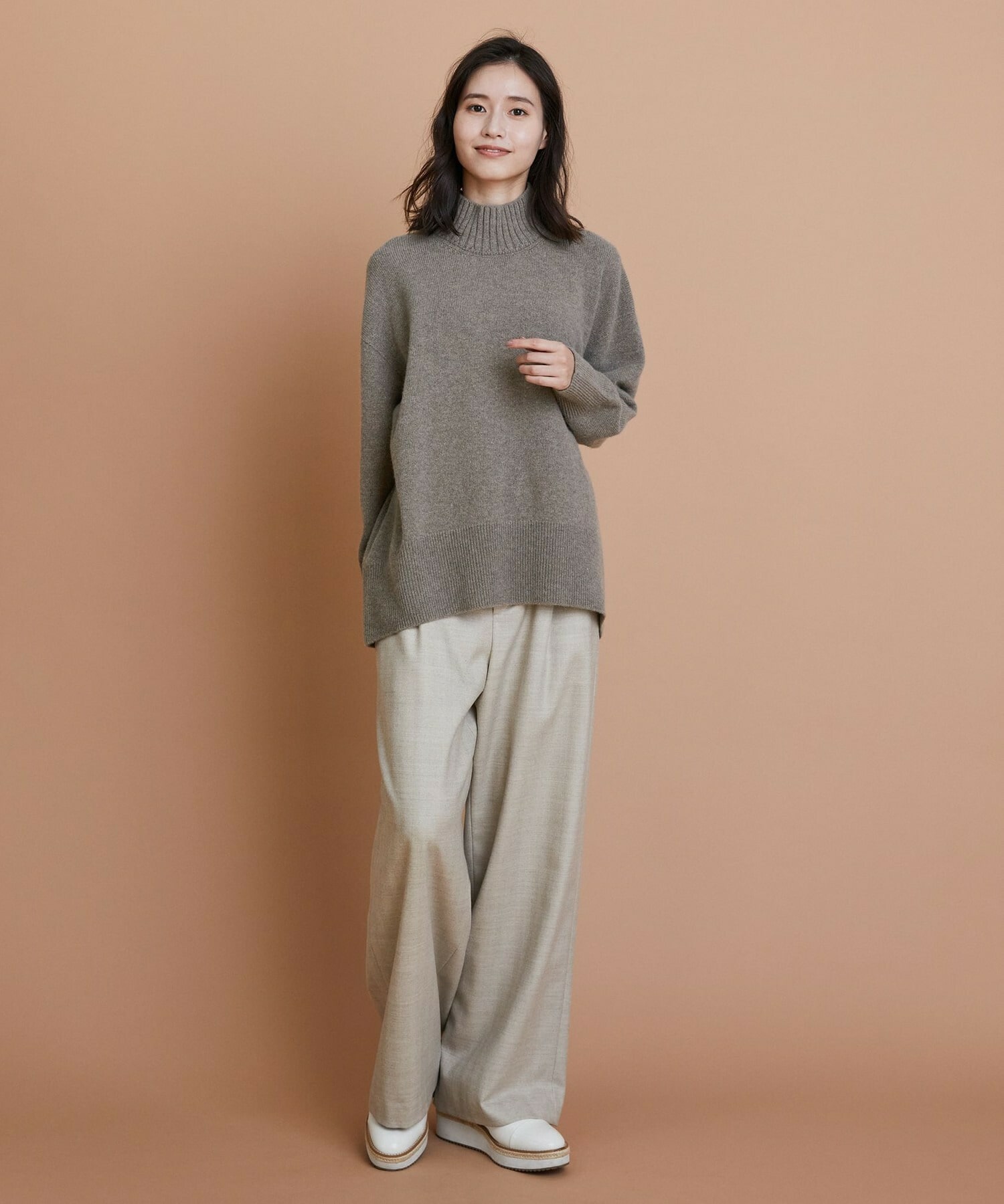 【L'EQUIPE】カシミヤ混ハイネックニットプルオーバー 詳細画像 サックスブルー 13