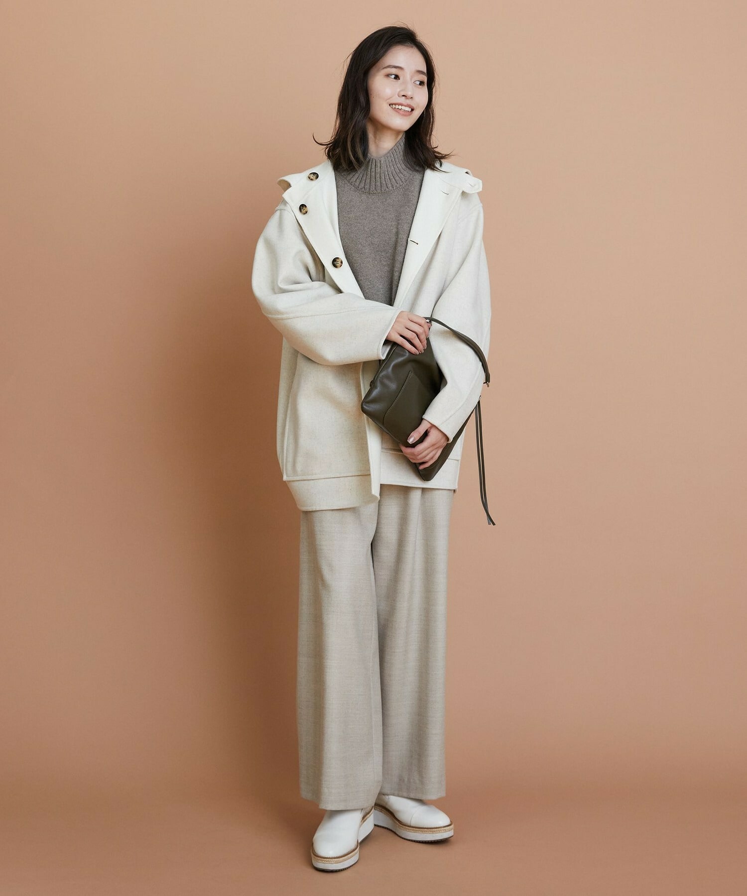 【L'EQUIPE】カシミヤ混ハイネックニットプルオーバー 詳細画像 サックスブルー 18