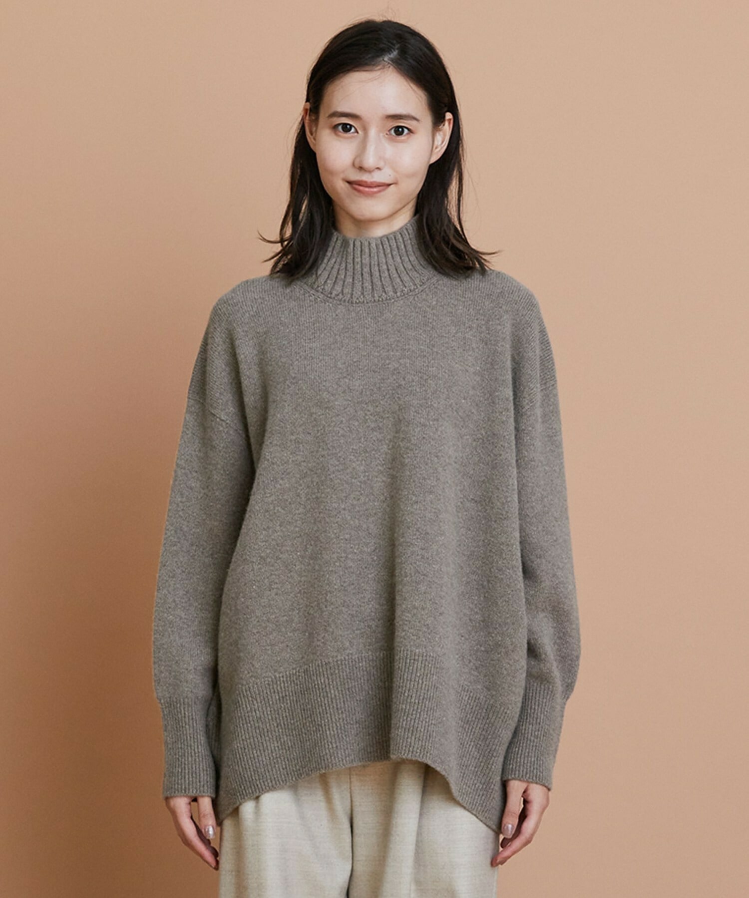 【L'EQUIPE】カシミヤ混ハイネックニットプルオーバー 詳細画像 サックスブルー 20