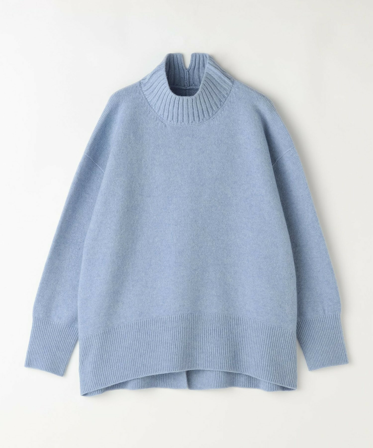 【L'EQUIPE】カシミヤ混ハイネックニットプルオーバー 詳細画像 サックスブルー 6