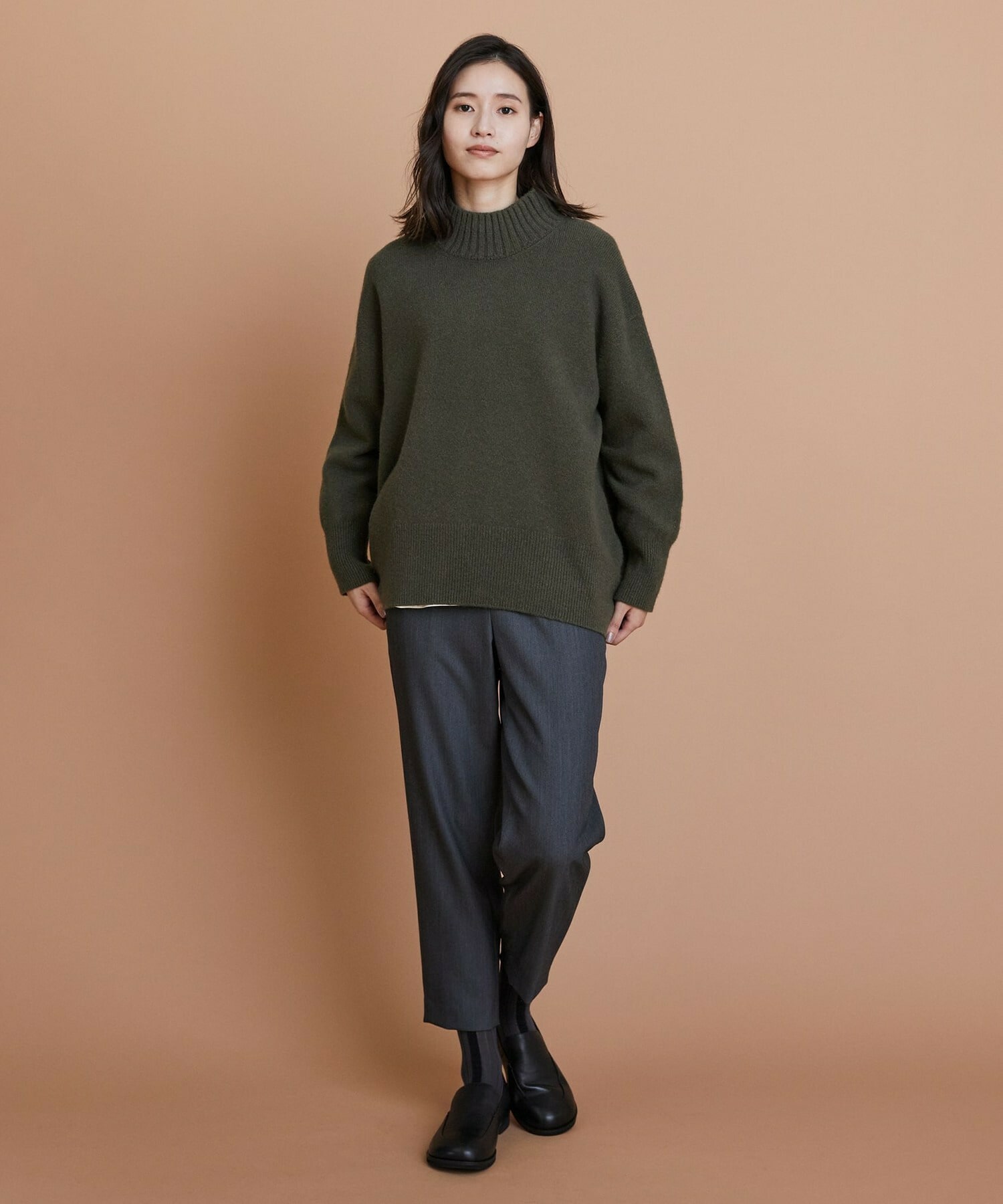 【L'EQUIPE】カシミヤ混ハイネックニットプルオーバー 詳細画像 サックスブルー 7