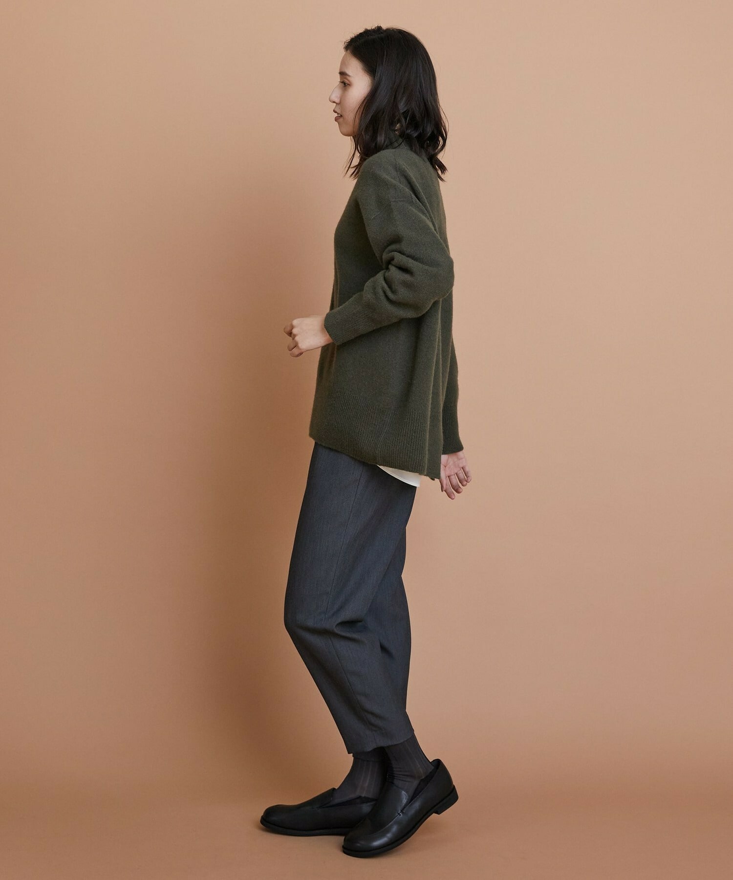 【L'EQUIPE】カシミヤ混ハイネックニットプルオーバー 詳細画像 サックスブルー 9