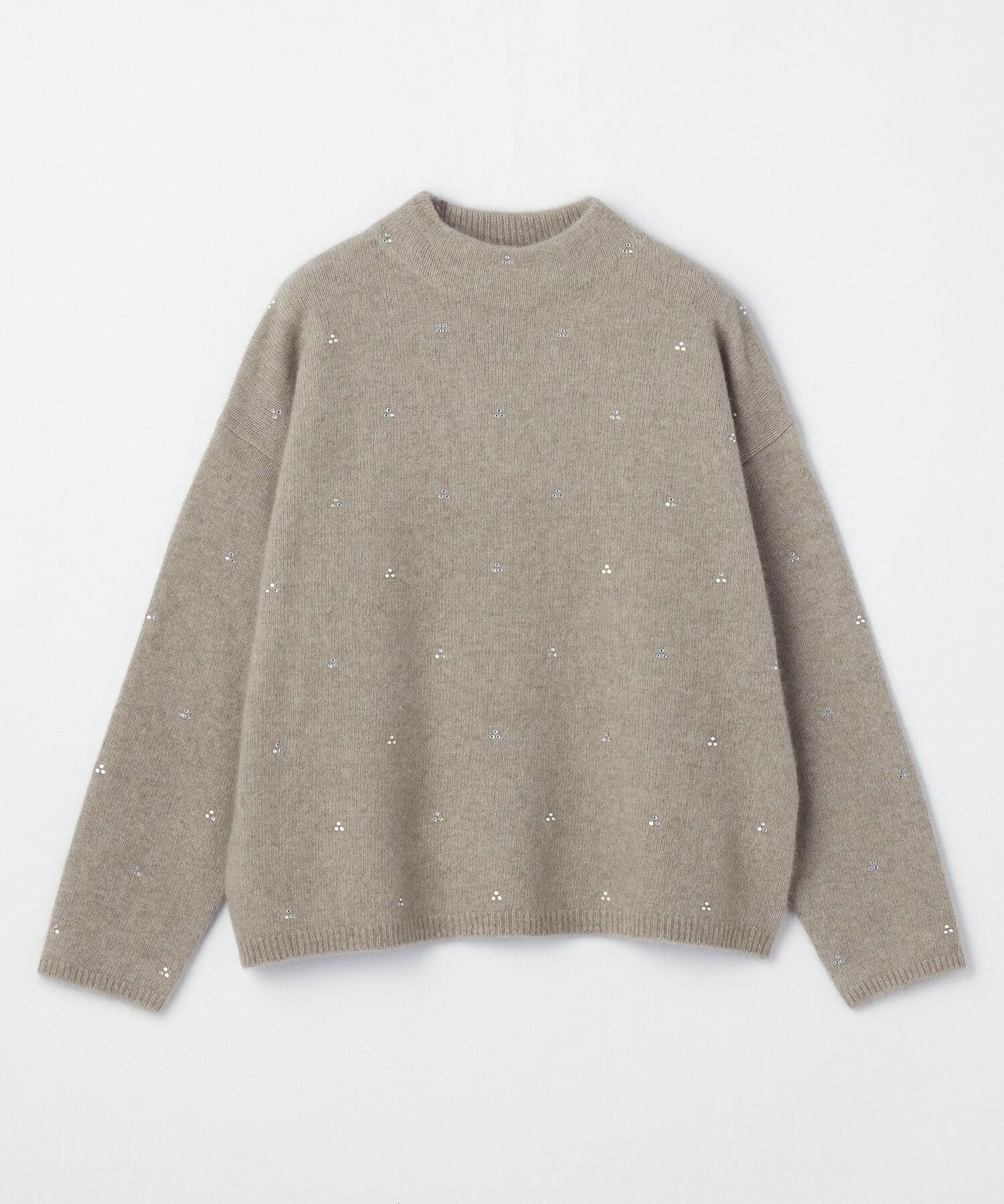 【L'EQUIPE】ラクーン混ラインストーンニットプルオーバー 詳細画像 オリーブ 18