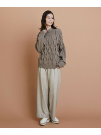 【L'EQUIPE】ウールダイヤ柄ニットプルオーバー 詳細画像 グレー系その他 15