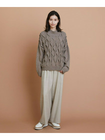 【L'EQUIPE】ウールダイヤ柄ニットプルオーバー 詳細画像 グレー系その他 19