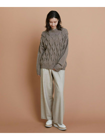 【L'EQUIPE】ウールダイヤ柄ニットプルオーバー 詳細画像 グレー系その他 20