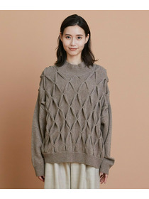 【L'EQUIPE】ウールダイヤ柄ニットプルオーバー 詳細画像 グレー系その他 21