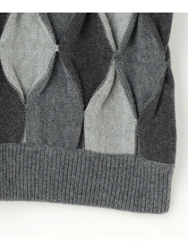 【L'EQUIPE】ウールダイヤ柄ニットプルオーバー 詳細画像 グレー系その他 27