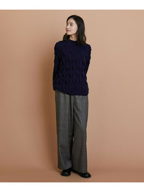 【L'EQUIPE】ウールダイヤ柄ニットプルオーバー 詳細画像 グレー系その他 3