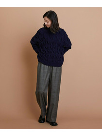 【L'EQUIPE】ウールダイヤ柄ニットプルオーバー 詳細画像 グレー系その他 4