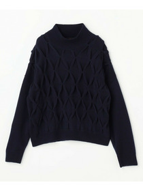 【L'EQUIPE】ウールダイヤ柄ニットプルオーバー 詳細画像 グレー系その他 7