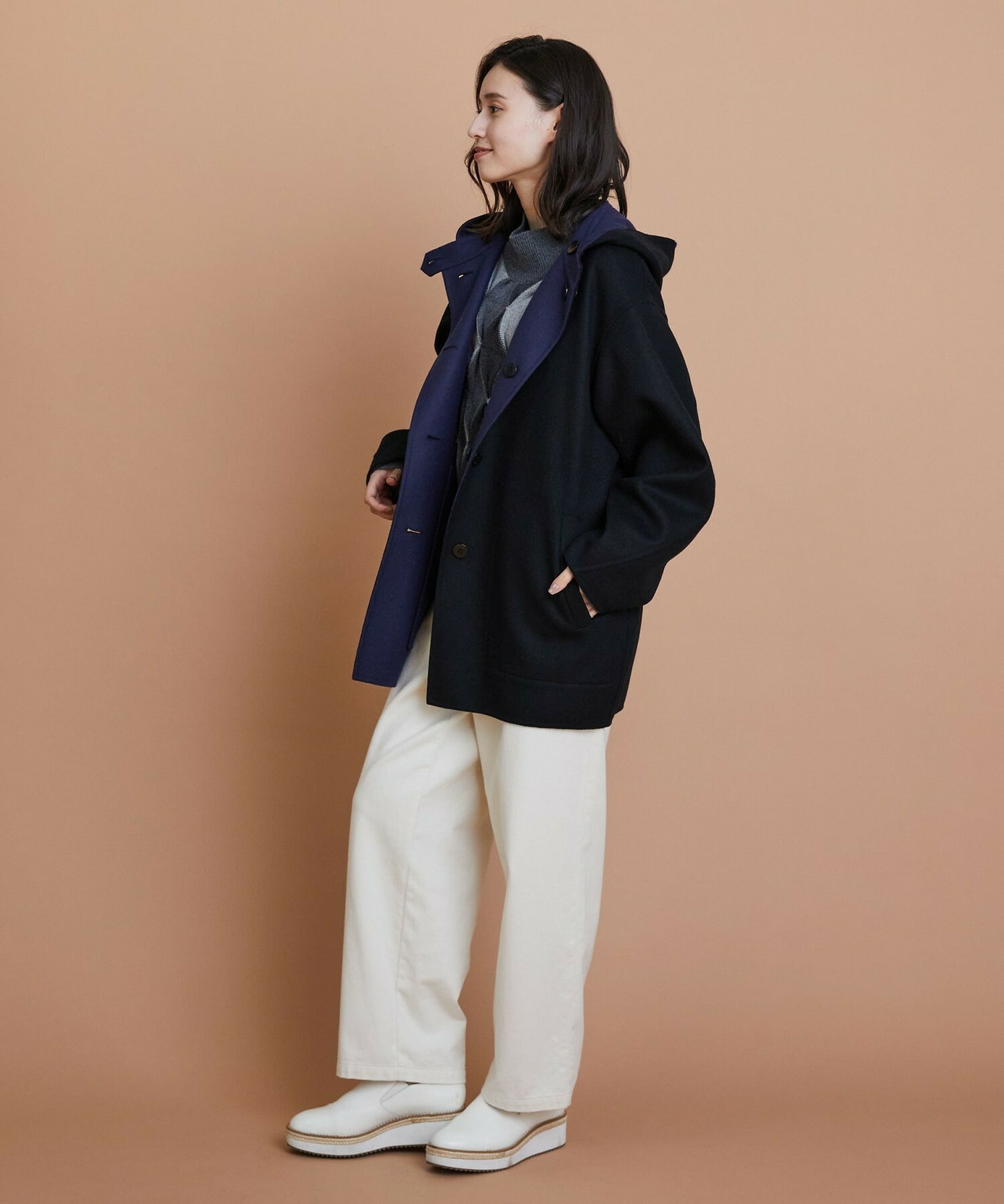 【L'EQUIPE】ウールダイヤ柄ニットプルオーバー 詳細画像 グレー系その他 12