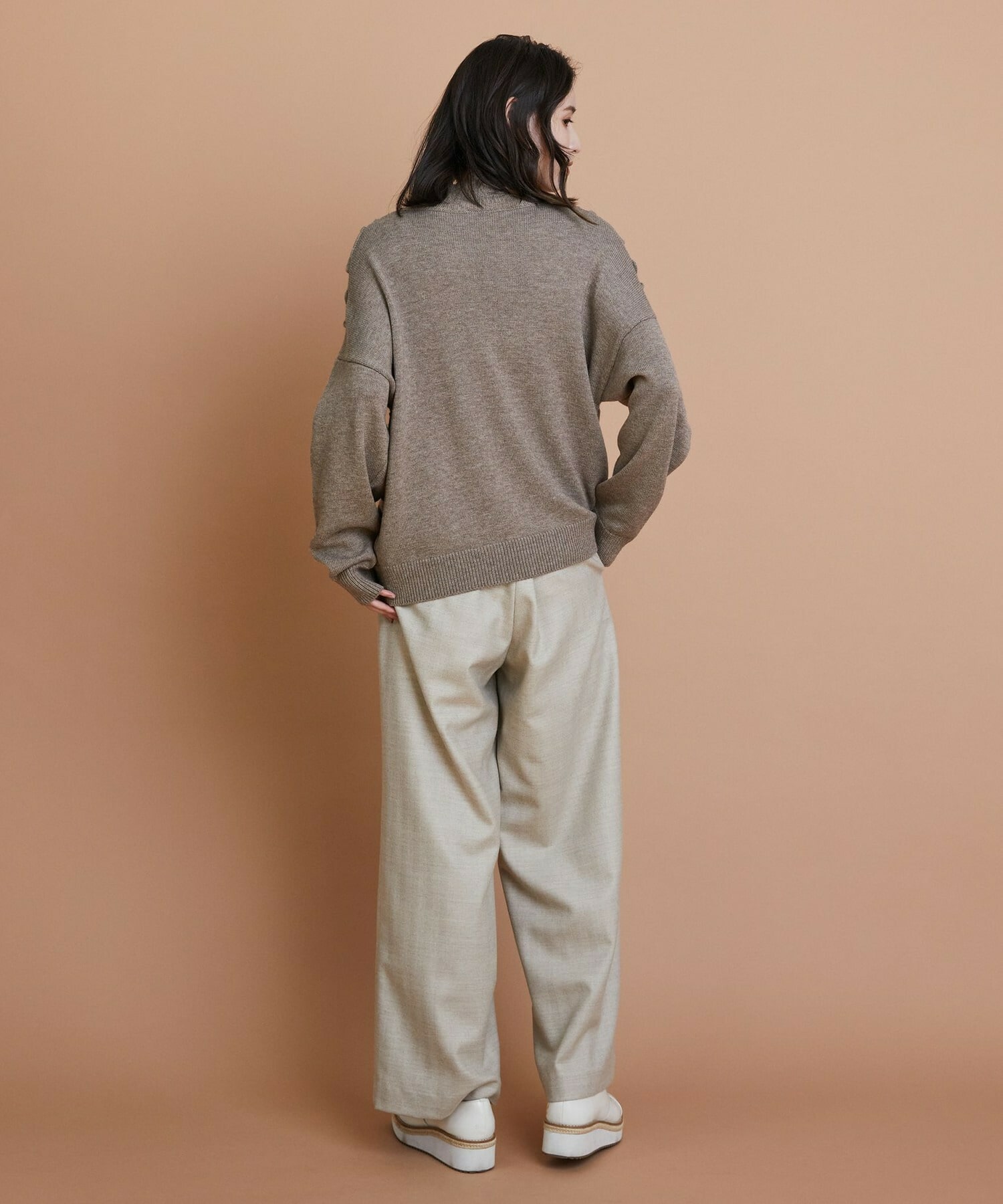 【L'EQUIPE】ウールダイヤ柄ニットプルオーバー 詳細画像 グレー系その他 17