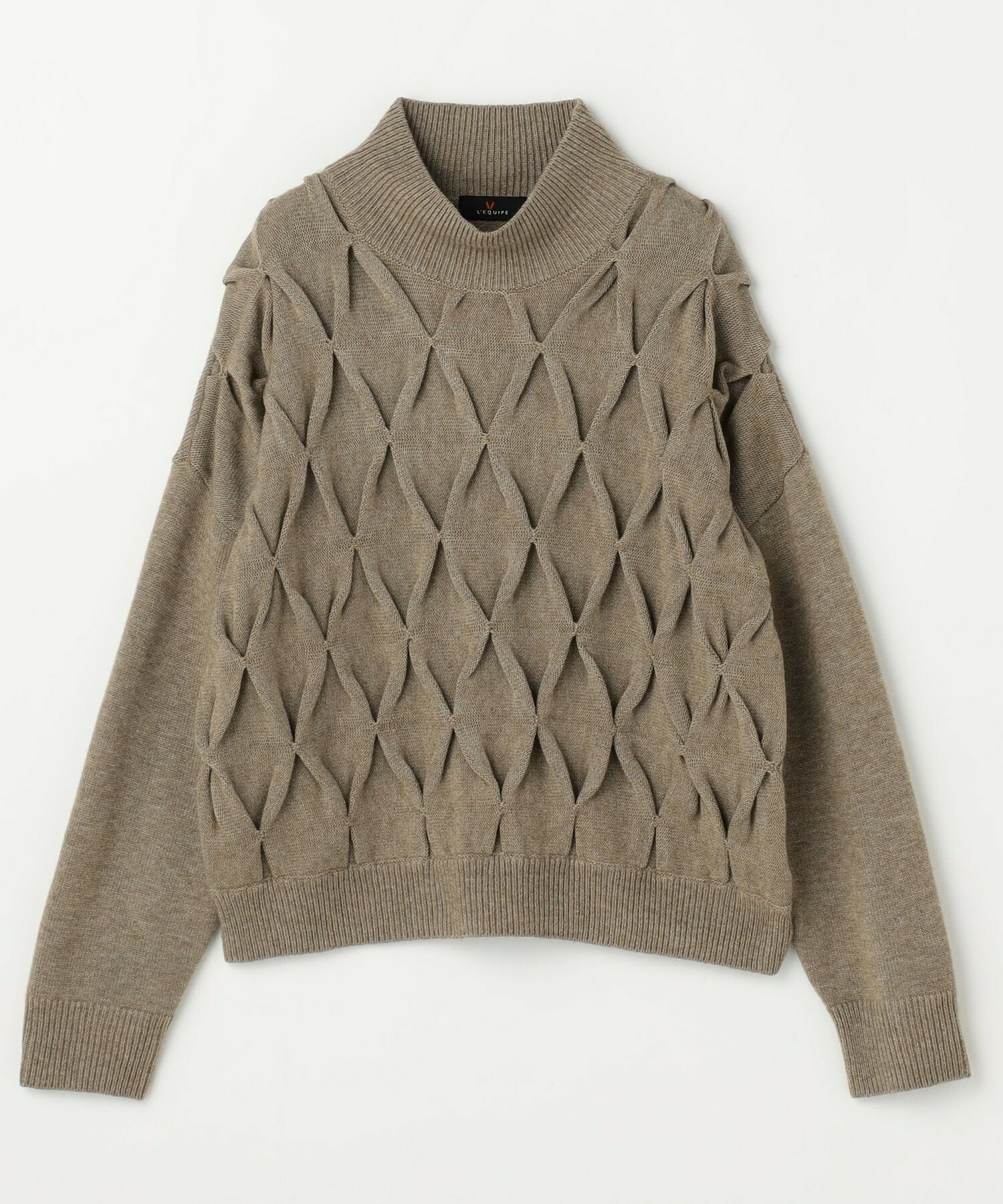 【L'EQUIPE】ウールダイヤ柄ニットプルオーバー 詳細画像 グレー系その他 24