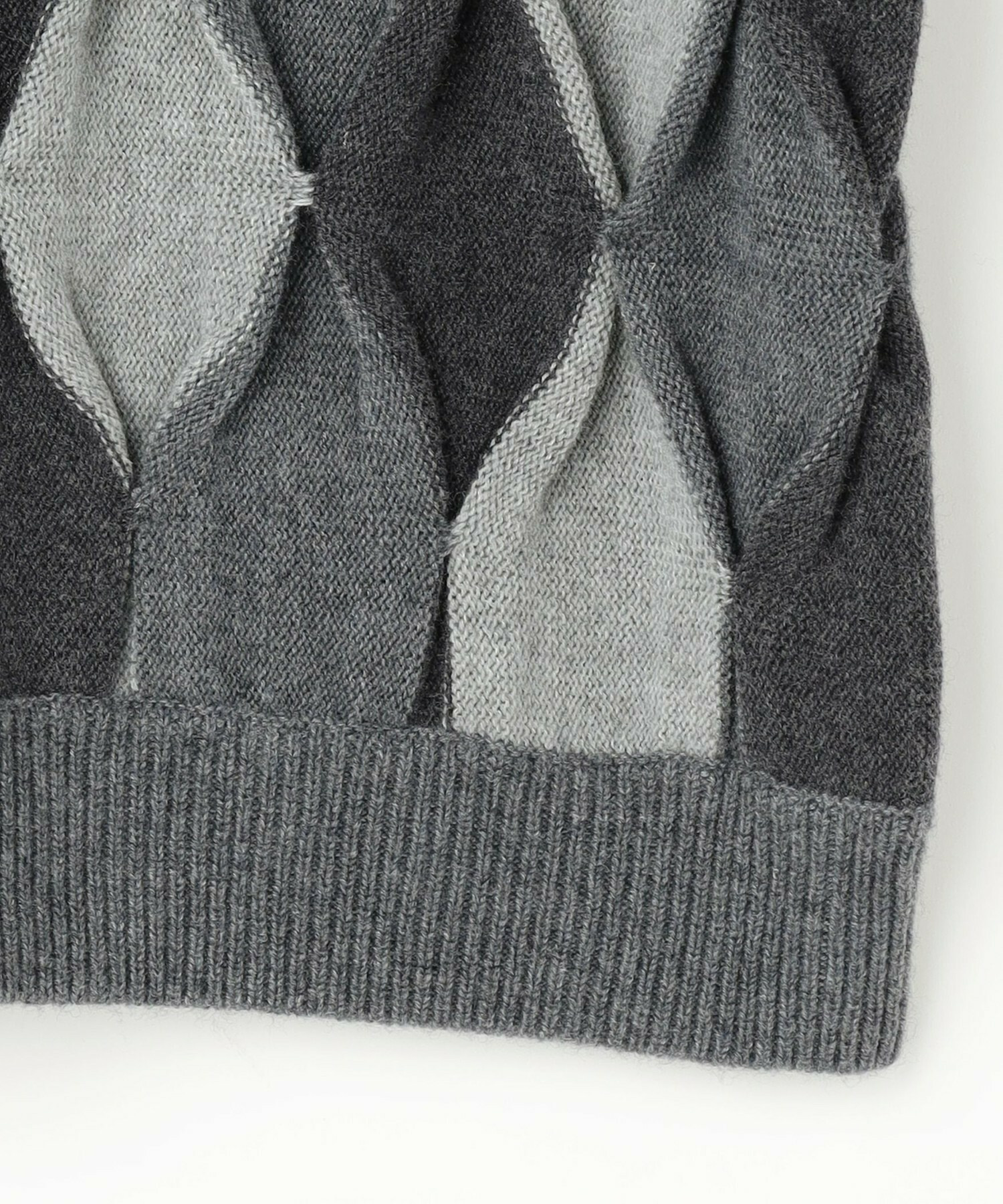 【L'EQUIPE】ウールダイヤ柄ニットプルオーバー 詳細画像 グレー系その他 27