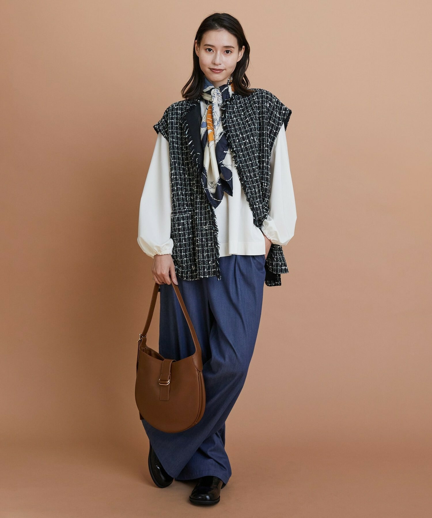 【L'EQUIPE】［eclat 2025年11月号掲載商品］manipuri モンゴルフィエバルーンスカーフ 別注カラー 詳細画像 ブルー系その他 10