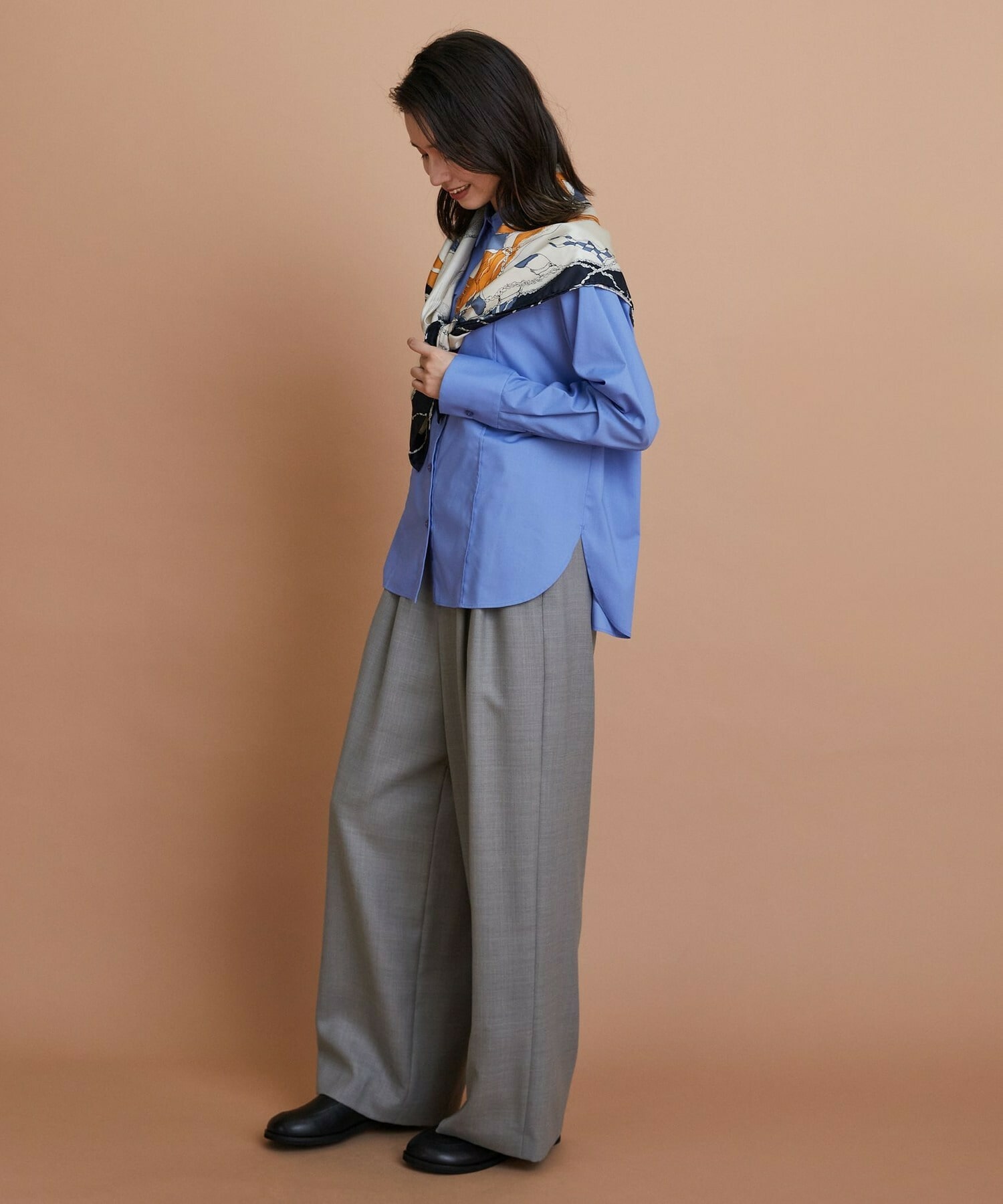 【L'EQUIPE】［eclat 2025年11月号掲載商品］manipuri モンゴルフィエバルーンスカーフ 別注カラー 詳細画像 ブルー系その他 12