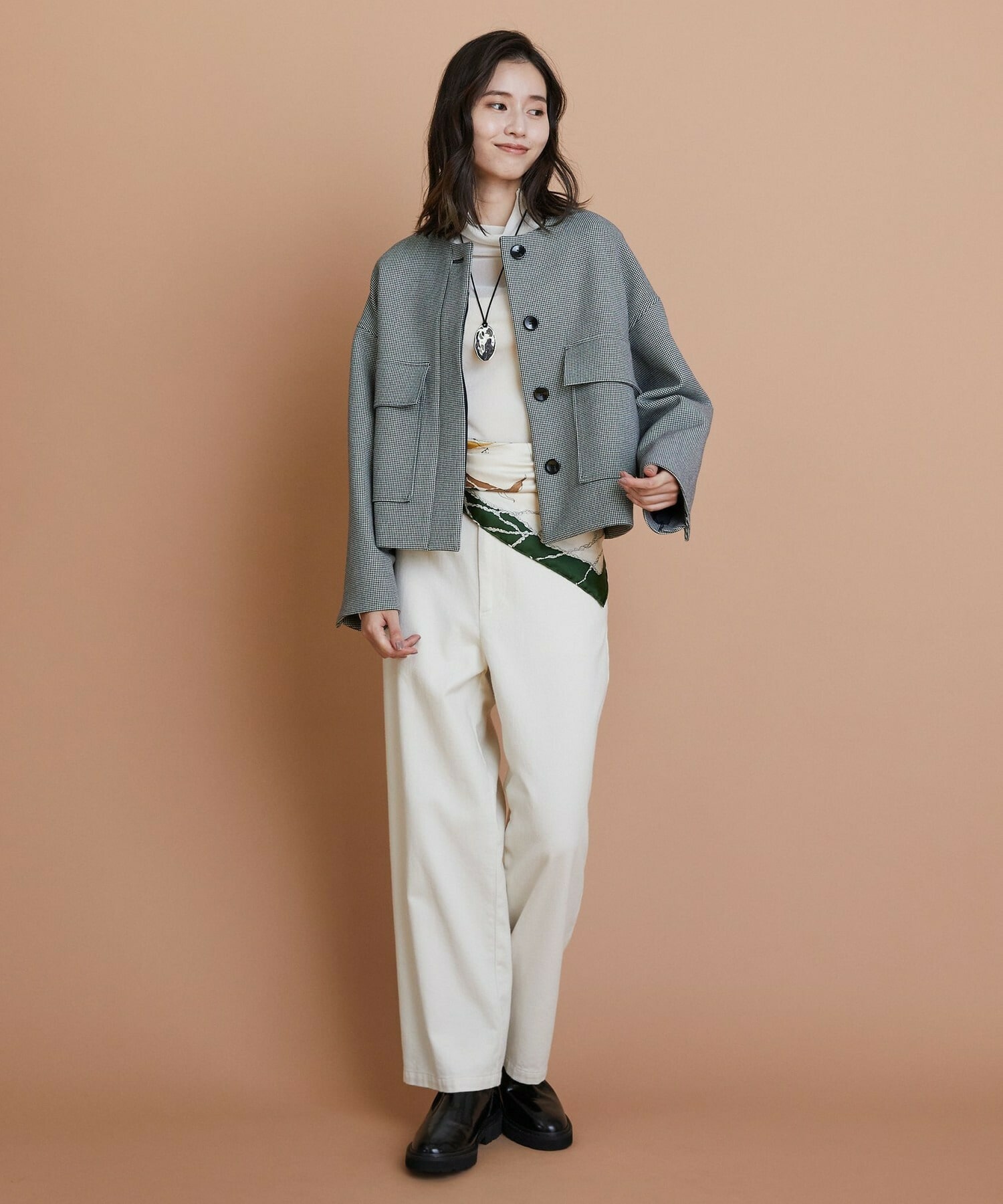 alors Paris アイボリー ニットスカーフ 刺繍B alors Paris アイボリー ニットスカーフ 刺繍B alors Paris