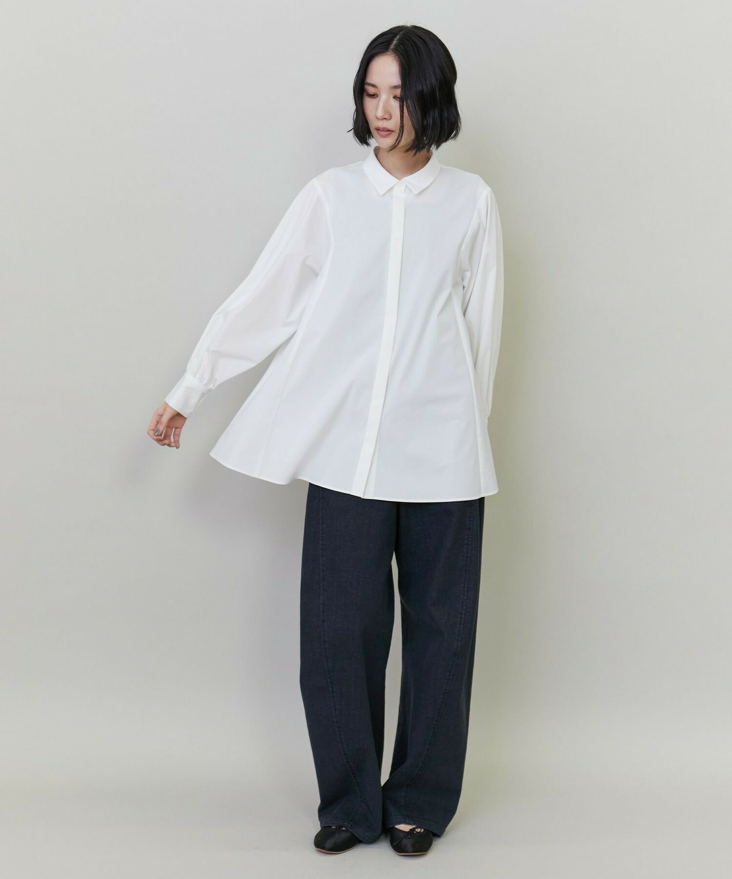 【L'EQUIPE】【Lサイズ】コットンハイパワーブロードブラウス 詳細画像 ホワイト 1