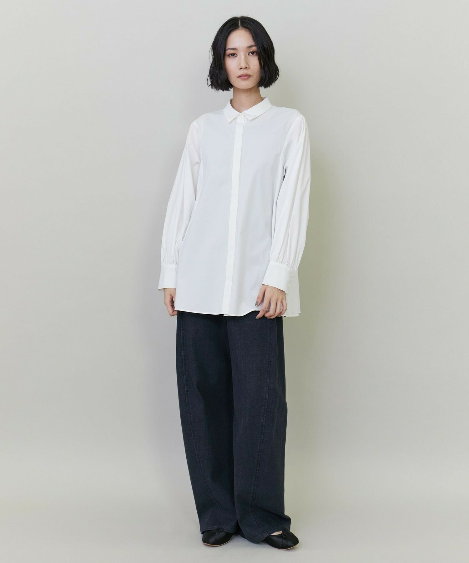 【L'EQUIPE】【Lサイズ】コットンハイパワーブロードブラウス 詳細画像 ホワイト 2