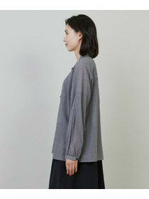 【L'EQUIPE】【Lサイズ】グレンチェックオーガンジーブラウス 詳細画像 グレー系その他 7