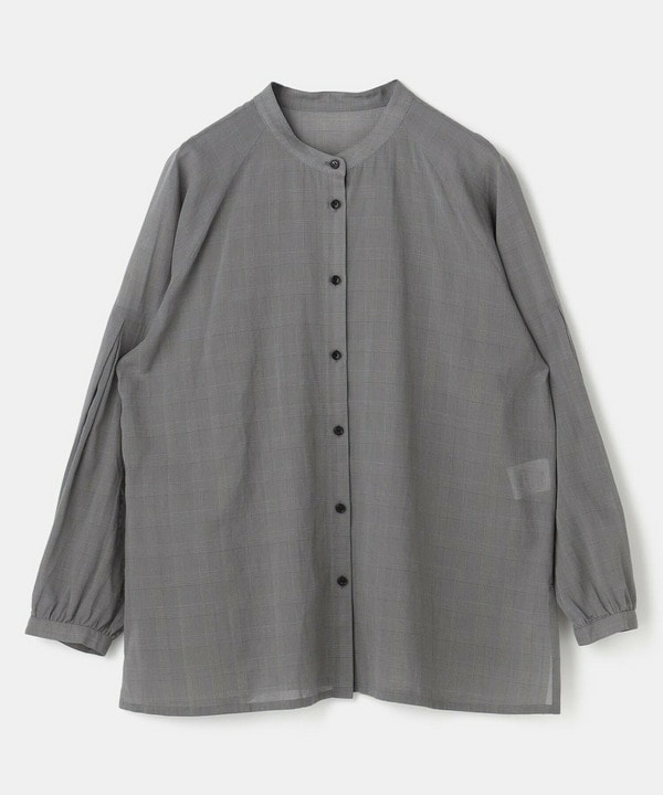 【L'EQUIPE】【Lサイズ】グレンチェックオーガンジーブラウス