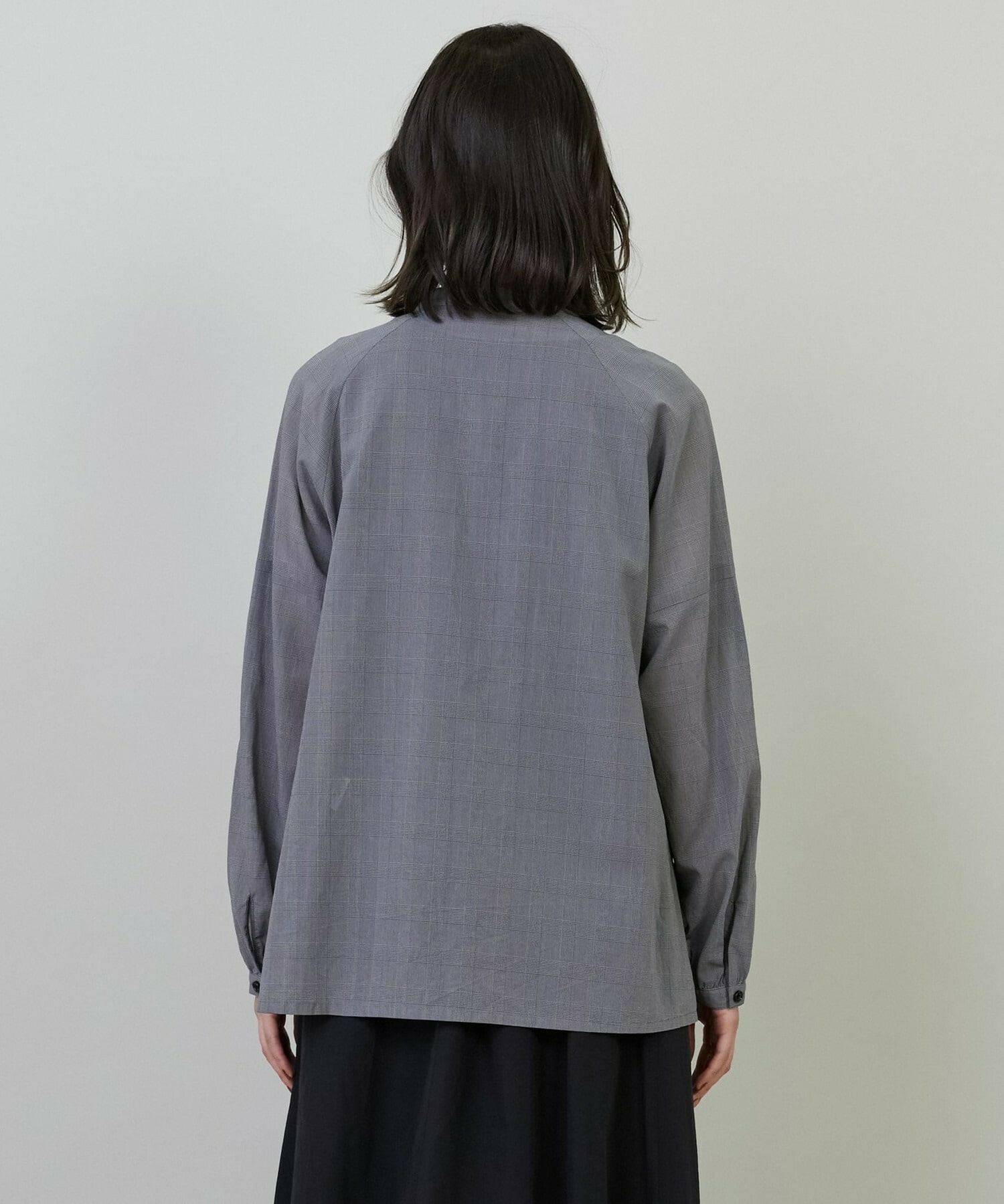 【L'EQUIPE】【Lサイズ】グレンチェックオーガンジーブラウス 詳細画像 グレー系その他 8