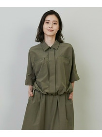 【L'EQUIPE】【Lサイズ】ナイロンコットンタンブラーシャツ 詳細画像 カーキ 7